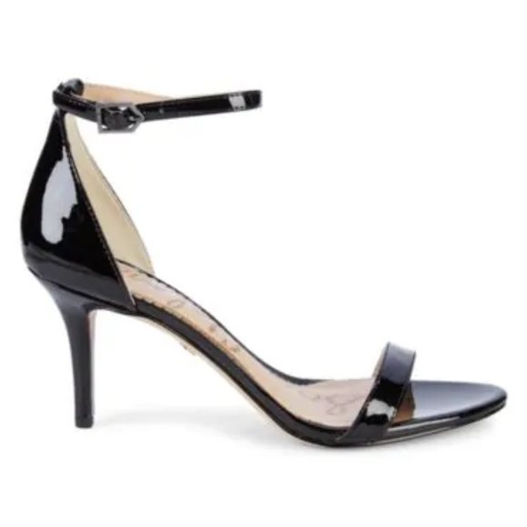 New! Sam Edelman Black Ankle-Strap Heeled Sandal - Picture 4 of 12